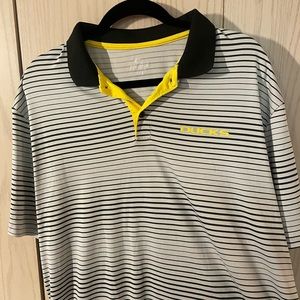 Oregon Ducks White & Black Striped Polo